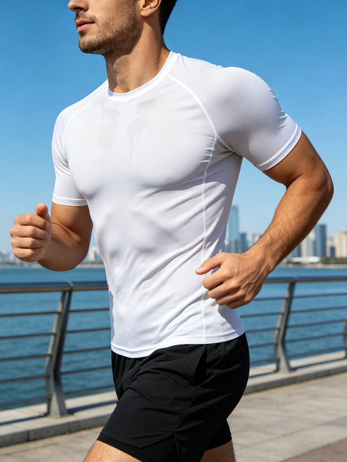 2 Pack Men's Compression Shirts, Short Sleeve T-Shirt, Quick Dry Breathable Workout Top with Moisture Wicking Fabric and 4-Way Stretch, Fitted Athletic Short Running Gym Training Tee for Active Performance, Running Tops