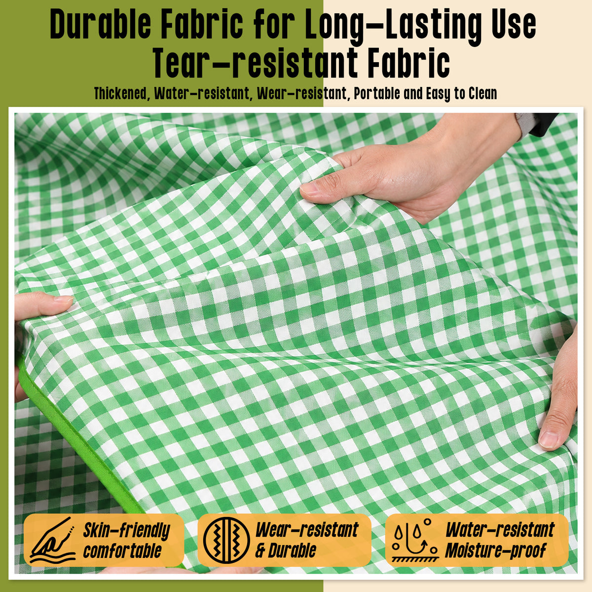 Large Checkered Picnic Blanket — 200 × 200 cm — product image 18