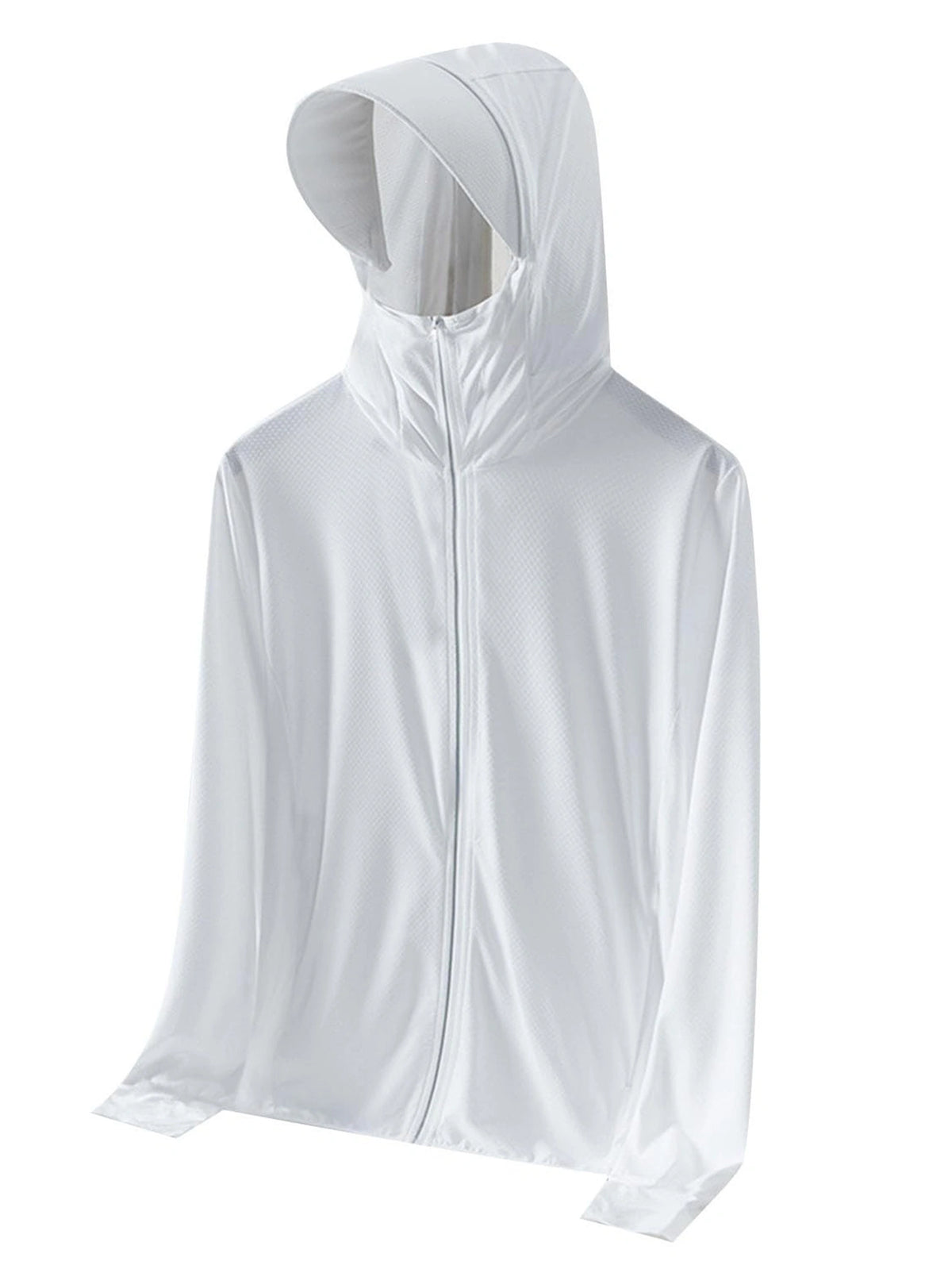 Men's UPF 50+ Cooling Ice Silk Shirt Outdoor Lightweight Full Zip Hoodie Jacket, Cooling Top Long Sleeve Moisture Wicking Hoodie, Lightweight and Breathable, Outdoor Fishing Hiking Performance Shirt Tops for Summer