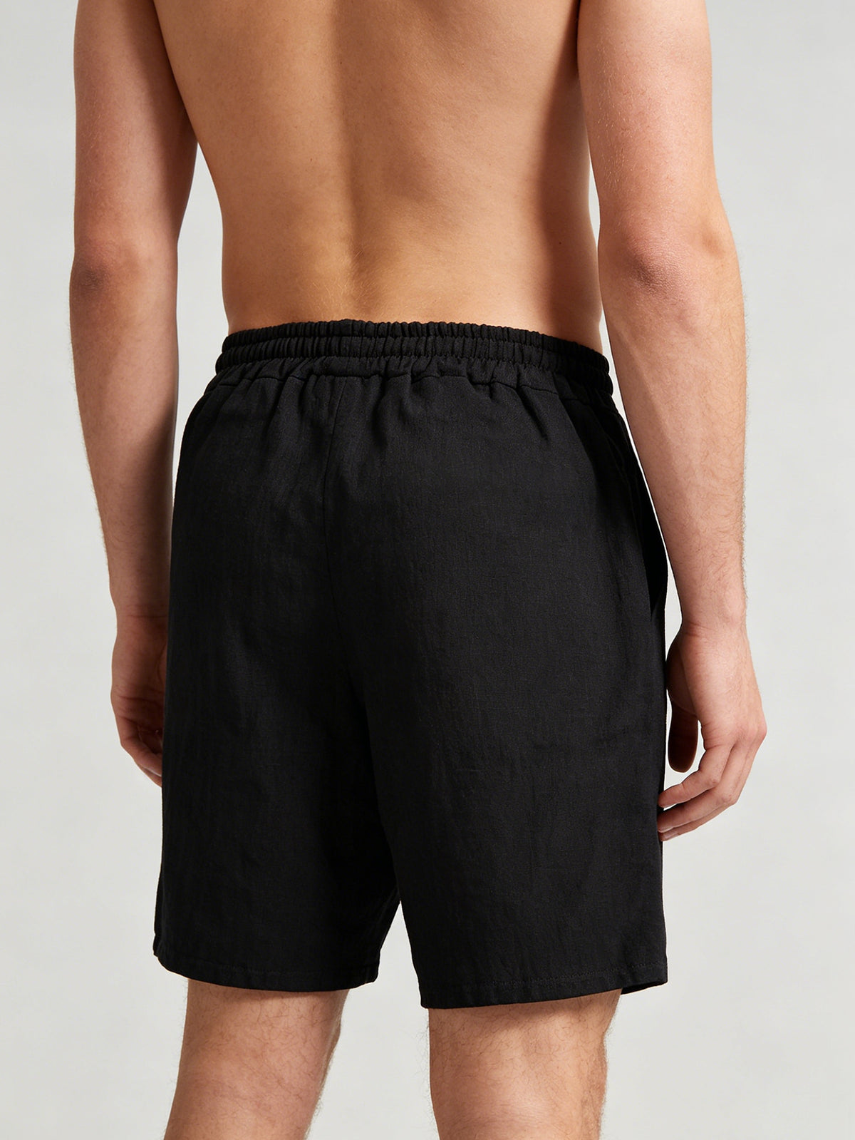 Men's Linen Breathable Workout Shorts, Lightweight Quick-Dry Sports Shorts, Breathable Stretch Athletic 5" Shorts, Drawstring Waist for Comfortable Outdoor Running, Gym Training & Fitness, Outdoor Beach Activities,Relaxed Shorts, Men Gift (Black）