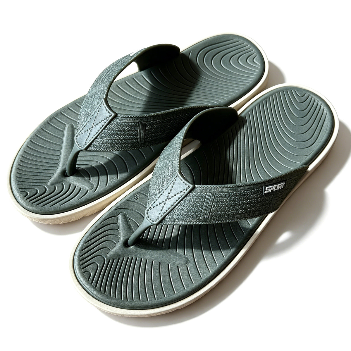 Men's Casual Flip Flops Thong Sandals with Thick Cushioned Sole, Comfortable Arch Support, Lightweight Outdoor Beach Flip Flop for Beach, Pool, Travel & Daily Walking, Summer Casual Sport Slides with Flats Non-Slip Shoes Indoor Outdoor Wear（Green）