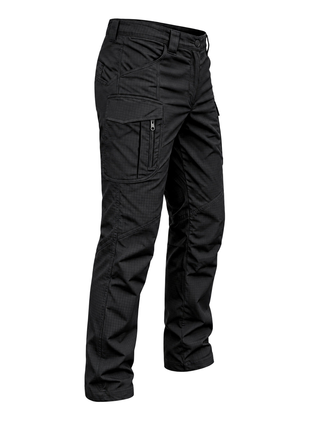Men's Cargo Work Pants Black, Stretch Waistband, Lightweight Ripstop Hiking Pants with 9 Pockets, Water Resistant & Durable Utility Cargo Pants, Relaxed Fit for Men Workdays and Outdoor Activities (Black,S-XXXL)
