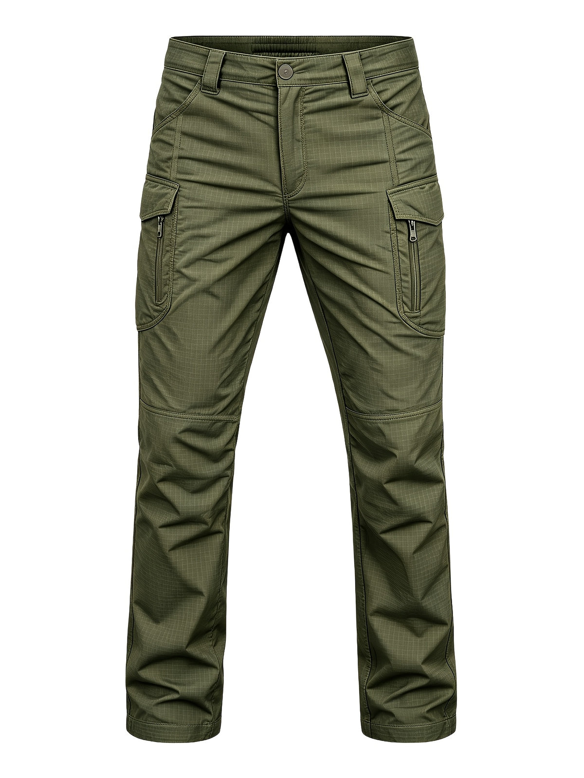 Men's Work Cargo Pants, Army Green, Stretch Tear-resistant Lightweight Commuter Pants/ Training Pants/Hiking Pants, Water-Resistant Multi-Pocket Utility Work Pants and Outdoor Casual Pants, for Outdoor Camping & Hiking, Durable