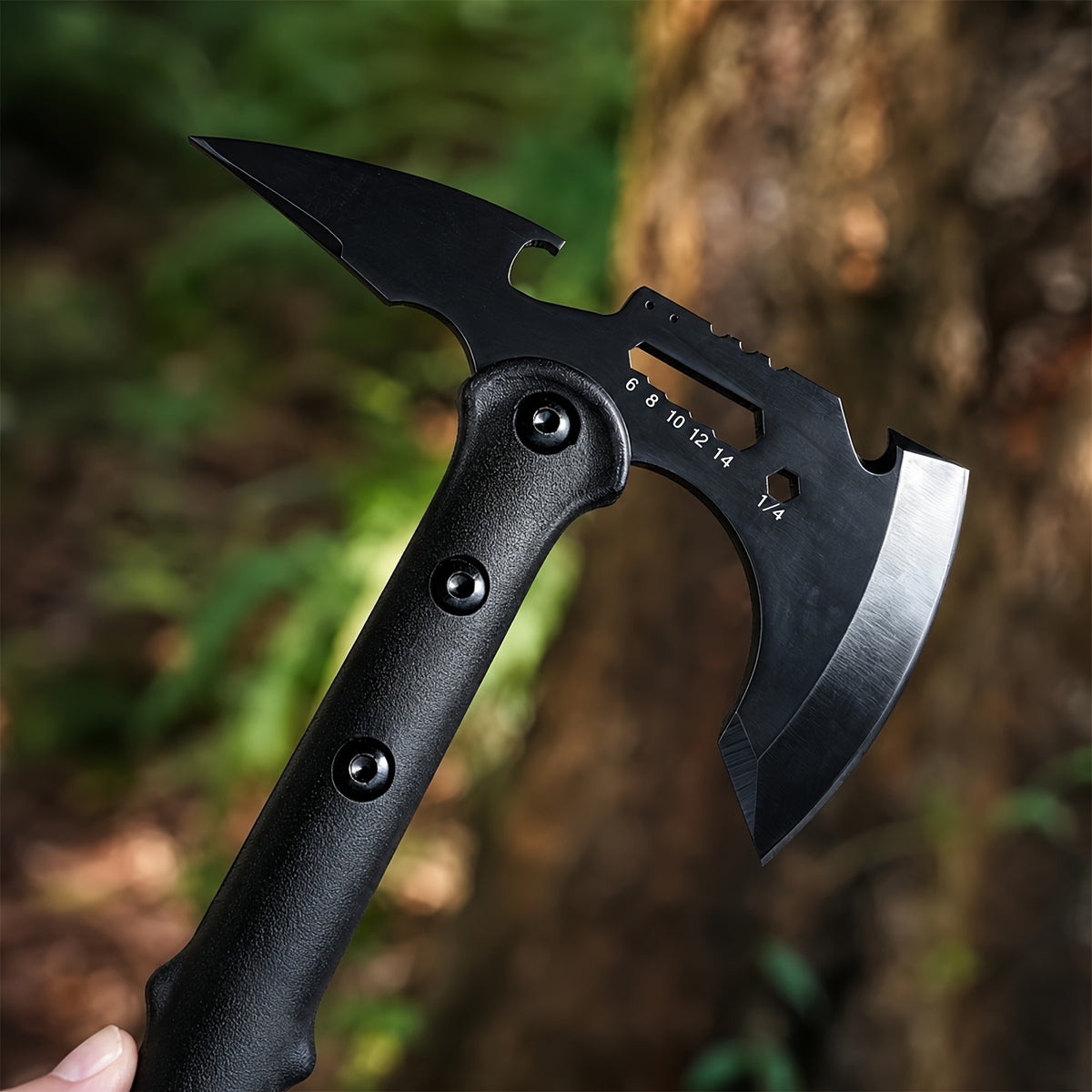 Portable Hand Axe 2 Pack Set, Sharp Stainless Steel Head Tomahawk with Sheath, Assault Axe, Hatchet with Hammer, Hex Wrench and Bottle Opener, Multi-functional Camping Hatchet with Handle for Camping, Emergency, Hiking, Jungle and Outdoor