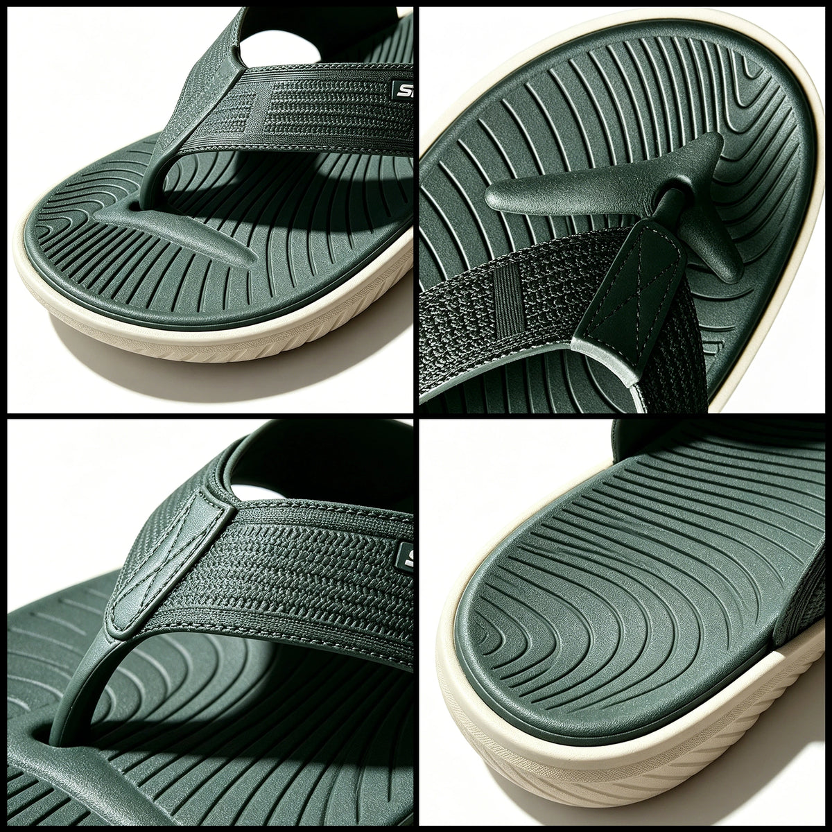 Men's Casual Flip Flops Thong Sandals with Thick Cushioned Sole, Comfortable Arch Support, Lightweight Outdoor Beach Flip Flop for Beach, Pool, Travel & Daily Walking, Summer Casual Sport Slides with Flats Non-Slip Shoes Indoor Outdoor Wear（Green）
