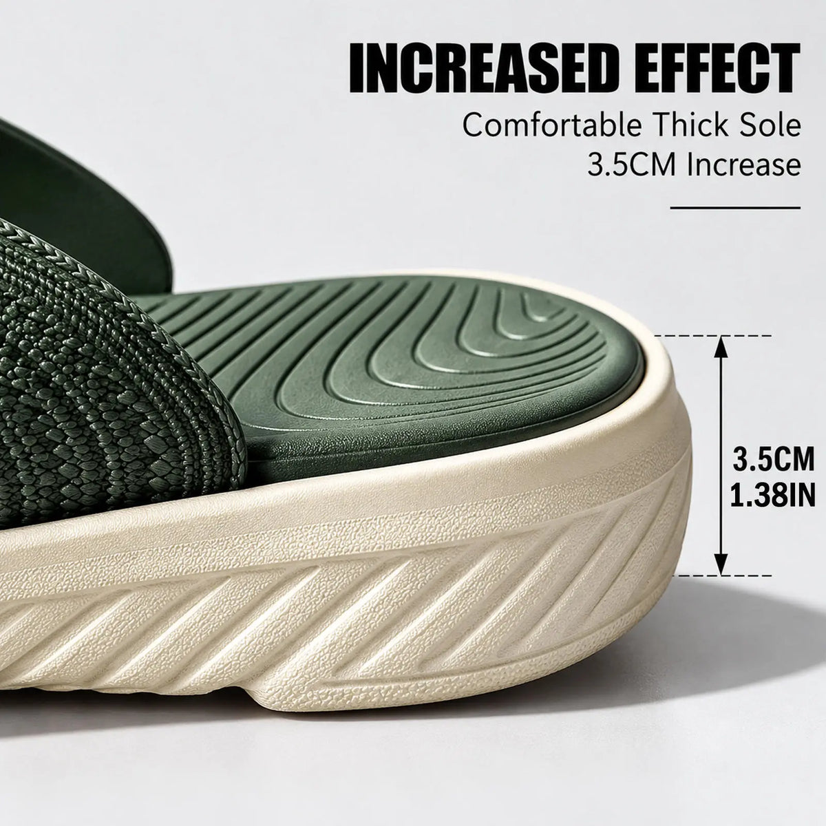 Men's Flip Flops, Slide Sandals for Men, Lightweight Thong Sandals with Thick EVA Sole, Soft Cushioned Footbed & Textured Outsole, Non-Slip Slippers, Men Summer Beach Sandals with Arch Support for Casual Walking, Indoor & Outdoor Wear, Green