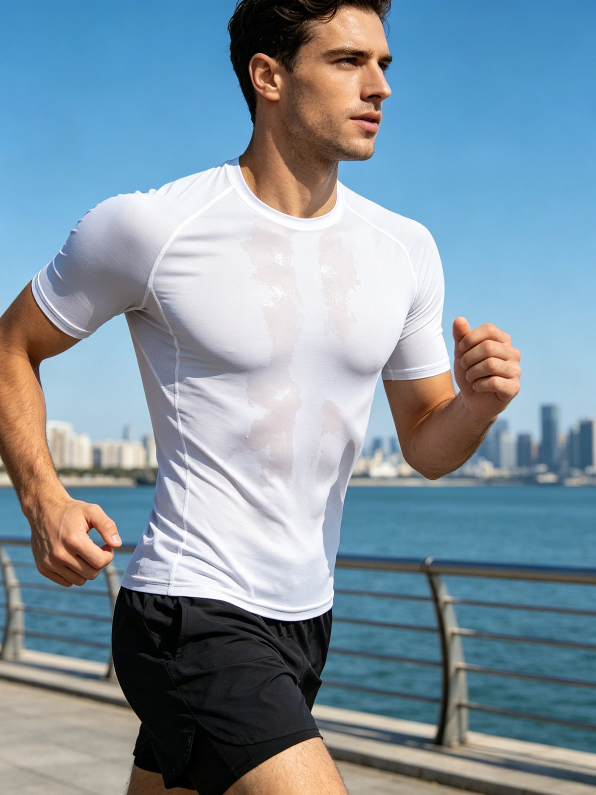 2 Pack Men's Compression Shirts, Short Sleeve T-Shirt, Quick Dry Breathable Workout Top with Moisture Wicking Fabric and 4-Way Stretch, Fitted Athletic Short Running Gym Training Tee for Active Performance, Running Tops