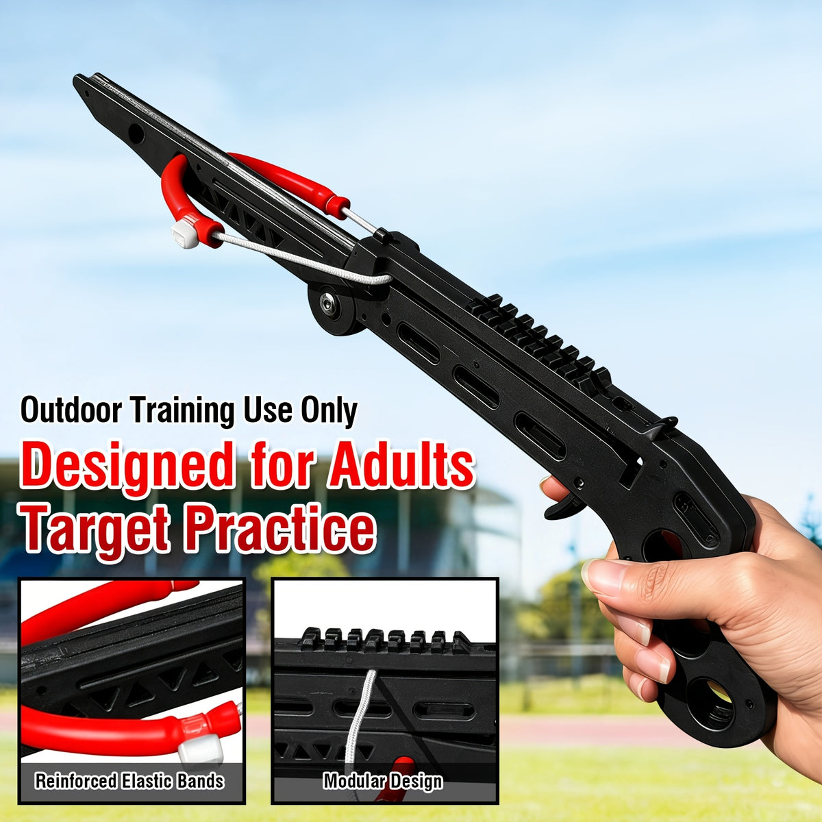 Folding Crossbow Complete Set, Professional Training Shooting Practice Crossbow Bow for Adults, New Type Recurve Bow, Slingshot Training Set with Ammo Balls and Arrow Accessories for Backyard Practice, Camping Trips, and Outdoor Leisure Activities