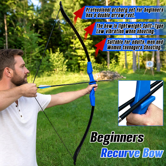 Archery Takedown Recurve Bow 53 inch for Adults,Beginners,Teenagers and Men-Right & Left Handed, Archery Set for Outdoor Target Training Practice,Beginner Recurve Bow, High Accuracy, Stability Performance (20/30/40lbs) Blue, Stylish