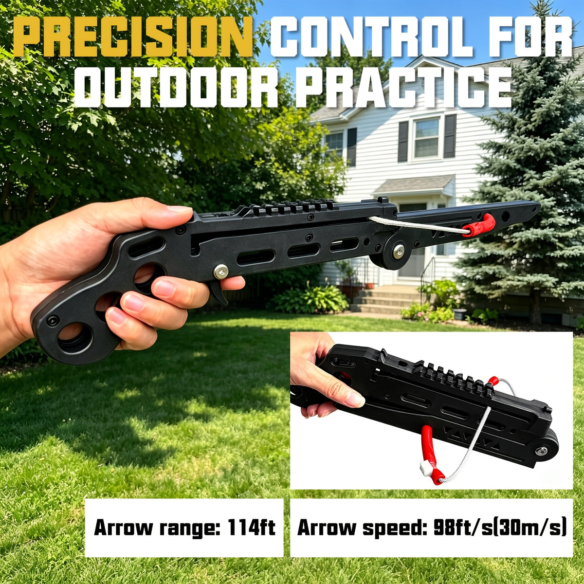 New Compound Bow, Folding High-Precision Slingshot, Portable Slingshot for Adults, Includes projectiles and arrows, Ideal for Outdoor Activities Backyard Use and Camping Target Practice Shooting