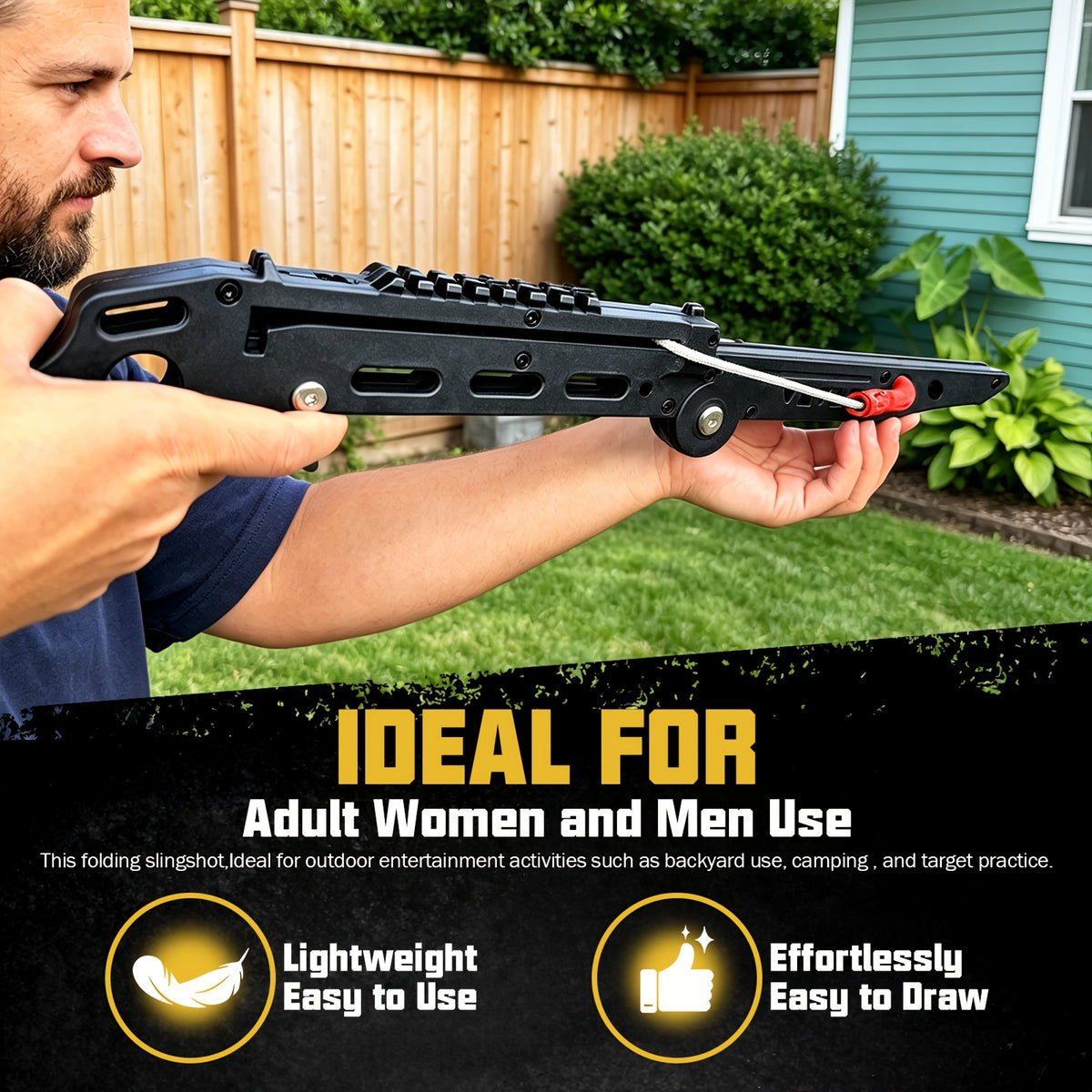 New Compound Bow, Folding High-Precision Slingshot, Portable Slingshot for Adults, Includes projectiles and arrows, Ideal for Outdoor Activities Backyard Use and Camping Target Practice Shooting
