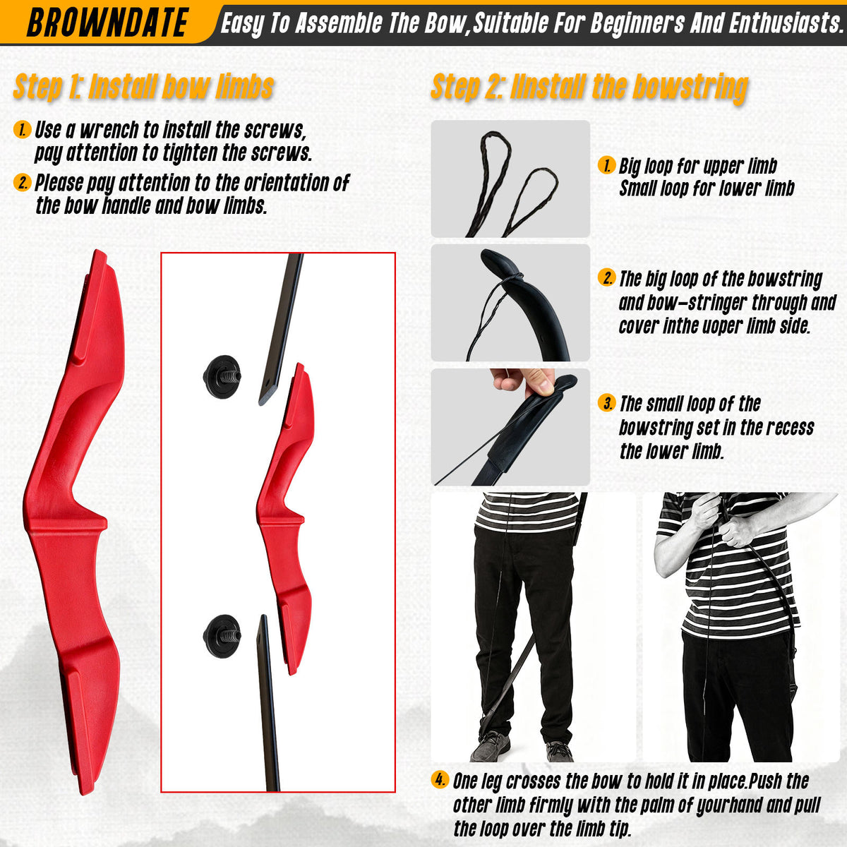 Archery  Recurve Bow 53" Standard Set for Adults 20 30 40lb, Takedown Archery Kit for Beginners Right & Left Handed Outdoor Target Practice & Training, Adult Beginners to Advanced Outdoor Target Practice, Smooth Shooting Performance, High Accuracy