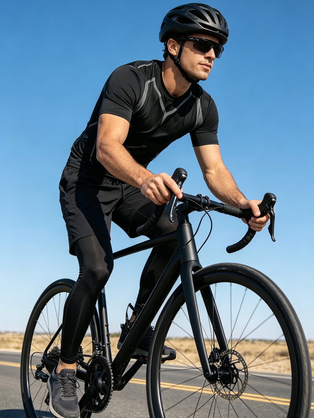 3 Pieces Men's Sports Set, Running Training Fitness,Quick Dry Workout Set with Athletic Fit Short Sleeve Performance Elastic Shirt and Elastic Waistband Long/Shorts, Lightweight Breathable Sportswear for Gym Basketball and Everyday Wear,Summer