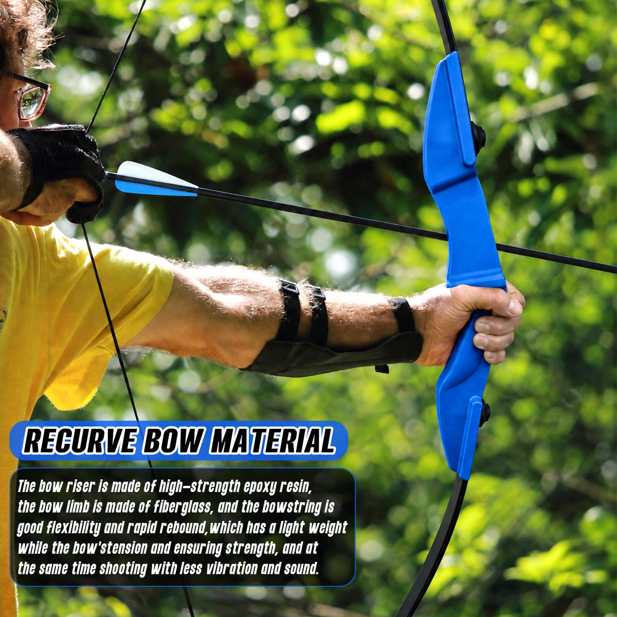 Archery Takedown Recurve Bow 53 inch for Adults,Beginners,Teenagers and Men-Right & Left Handed, Archery Set for Outdoor Target Training Practice,Beginner Recurve Bow, High Accuracy, Stability Performance (20/30/40lbs) Blue, Stylish