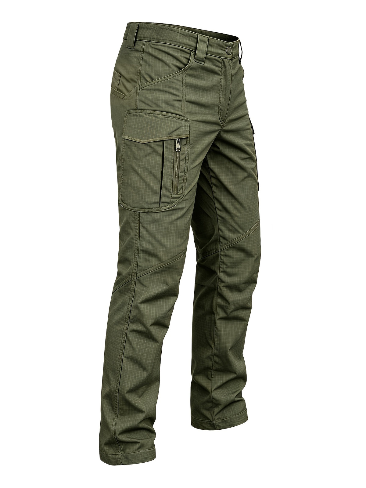 Men's Work Cargo Pants, Army Green, Stretch Tear-resistant Lightweight Commuter Pants/ Training Pants/Hiking Pants, Water-Resistant Multi-Pocket Utility Work Pants and Outdoor Casual Pants, for Outdoor Camping & Hiking, Durable