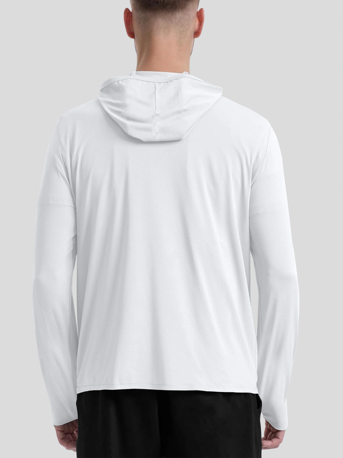 Men's UPF 50+ Cooling Ice Silk Shirt Outdoor Lightweight Full Zip Hoodie Jacket, Cooling Top Long Sleeve Moisture Wicking Hoodie, Lightweight and Breathable, Outdoor Fishing Hiking Performance Shirt Tops for Summer
