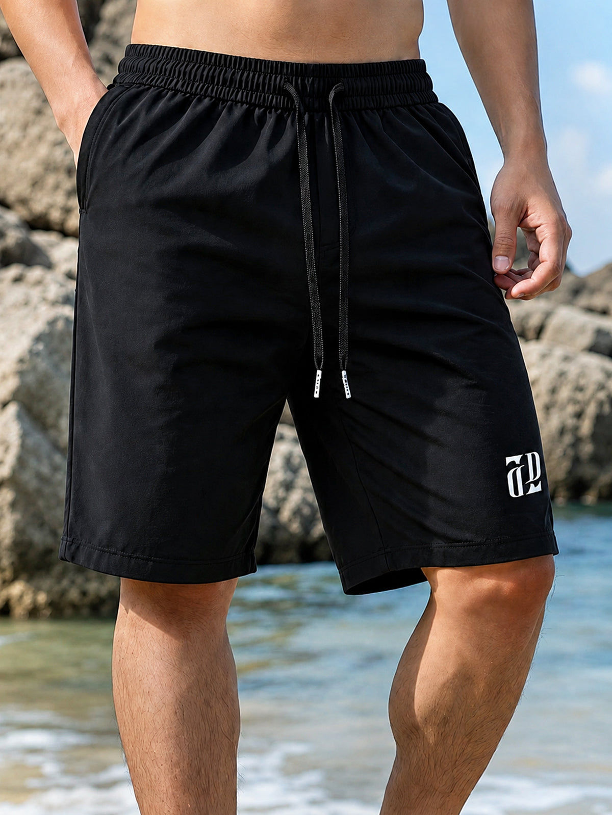 Men's Athletic Shorts for Running & Training,Mens Lightweight Fitness Shorts, DrawstringWaist and 3 Pockets, Perfect for Training, Running, Fitness, Outdoor Sports, Drawstring WaistShorts, Casual Versatile 5 Inch Shorts,Black