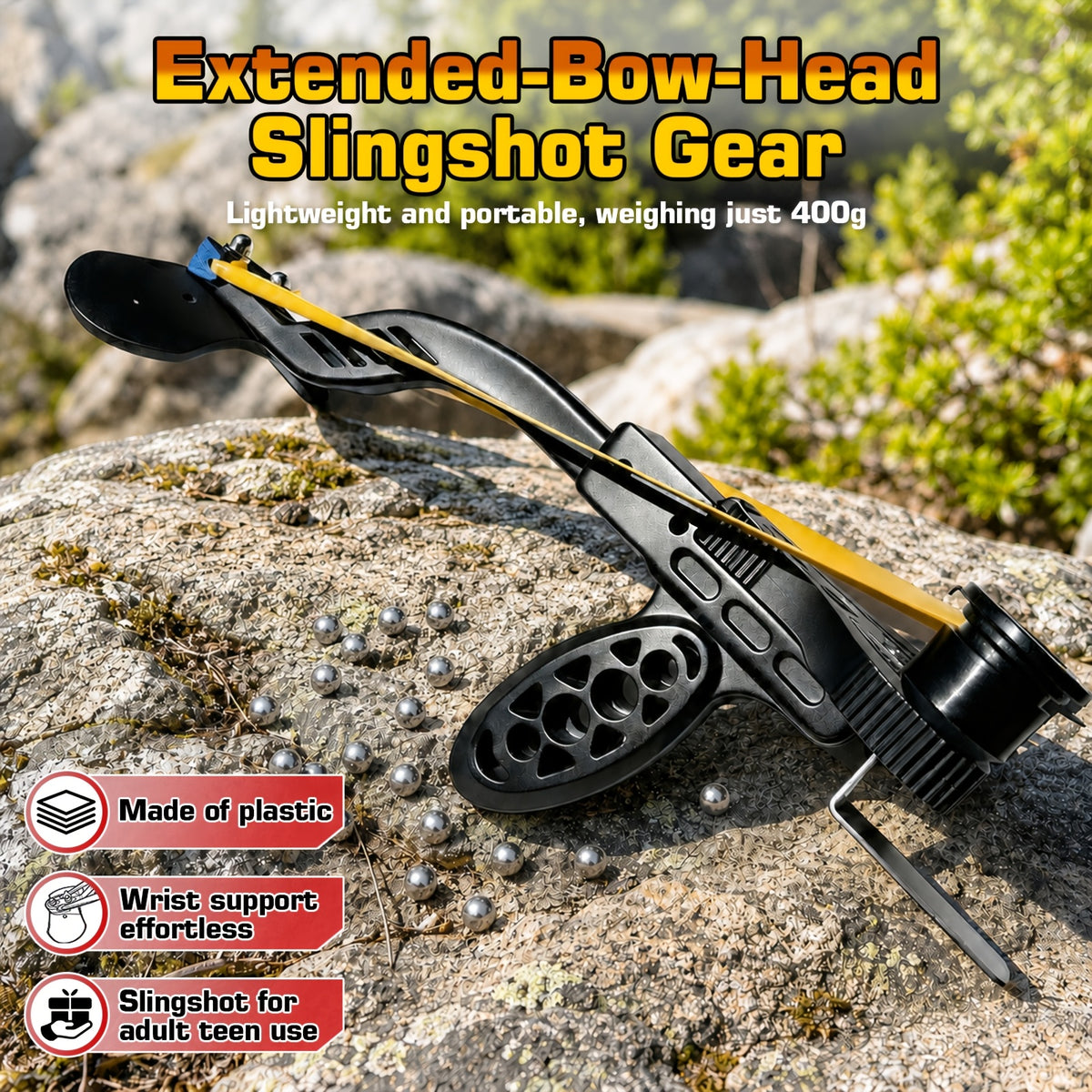 Recurve Bows Slingshot for Adults, Outdoor Precision Shooting Slingshot, Automatic Outdoor Slingshot,Crossbow with 8mm Ball Magazine, Professional Wrist Slingshot Kit for Adults Competition, Lightweight Portable Slingshot for Fishing Shot