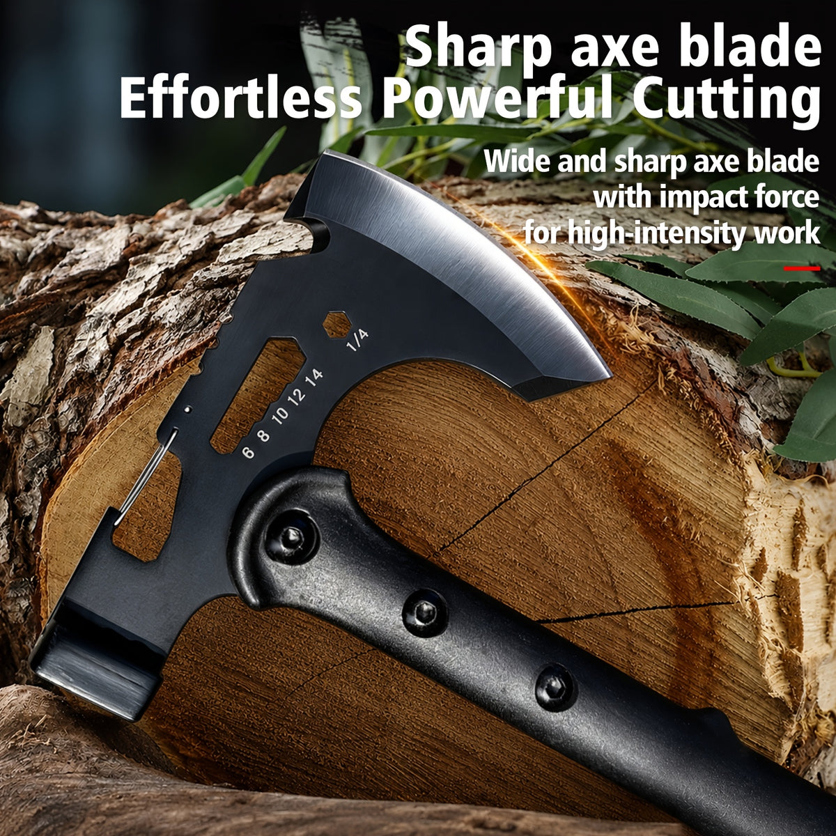 Portable Hand Axe 2 Pack Set, Sharp Stainless Steel Head Tomahawk with Sheath, Assault Axe, Hatchet with Hammer, Hex Wrench and Bottle Opener, Multi-functional Camping Hatchet with Handle for Camping, Emergency, Hiking, Jungle and Outdoor