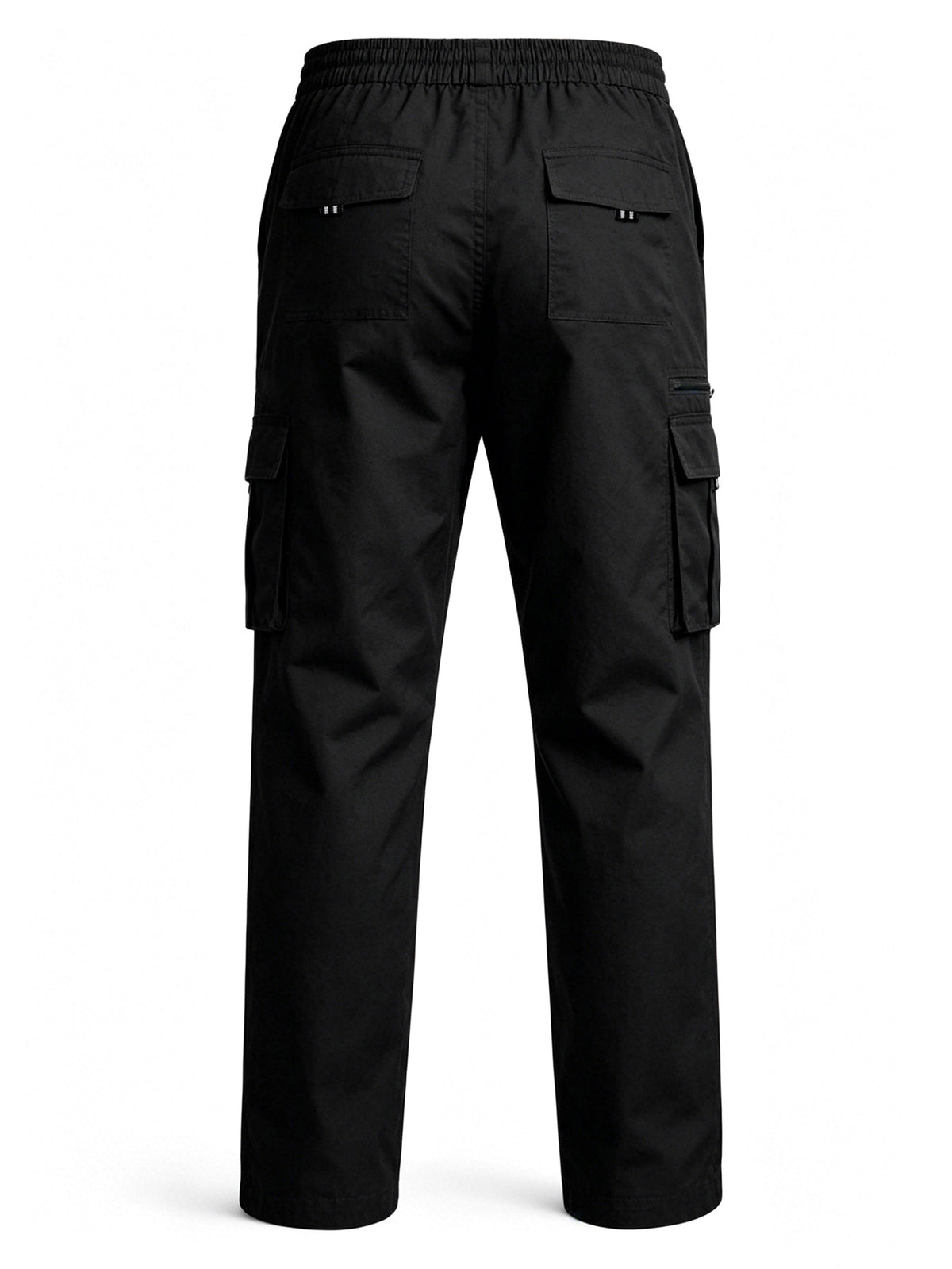 Men's Elastic Ripstop Tactical Pants Cargo Pants, Lightweight Motion Utility Casual Pants, Stretch Waistband, Straight Cut Loose Fit, Water Resistant Ripstop Outdoor Quick Dry Hiking Work Long Pants with Multi Pockets Commute Pants(No Belt, Black)