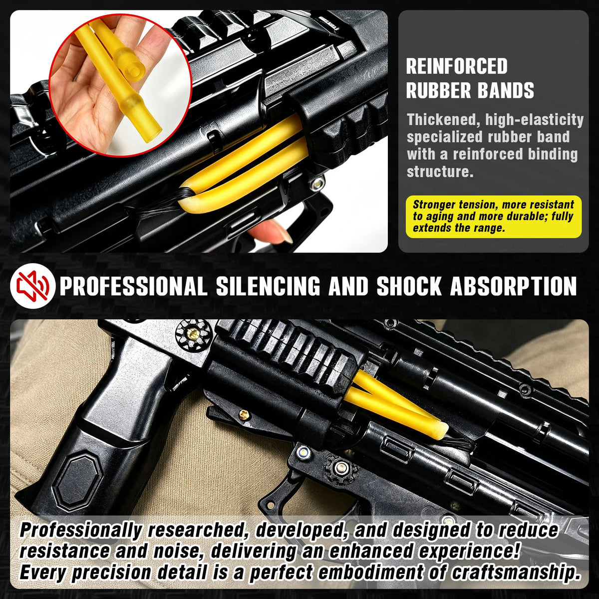Upgraded Heavy Duty Continuous Shooting Slingshot, New Thor Multi-Shot Compound Bow for Adults, Aluminum Alloy Frame, Automatic Trigger Slingshot, Beads Shooting, Precision Adult Bow, In Car Essential, For Jungle Outdoor Gear, Black Metal Archery Kit