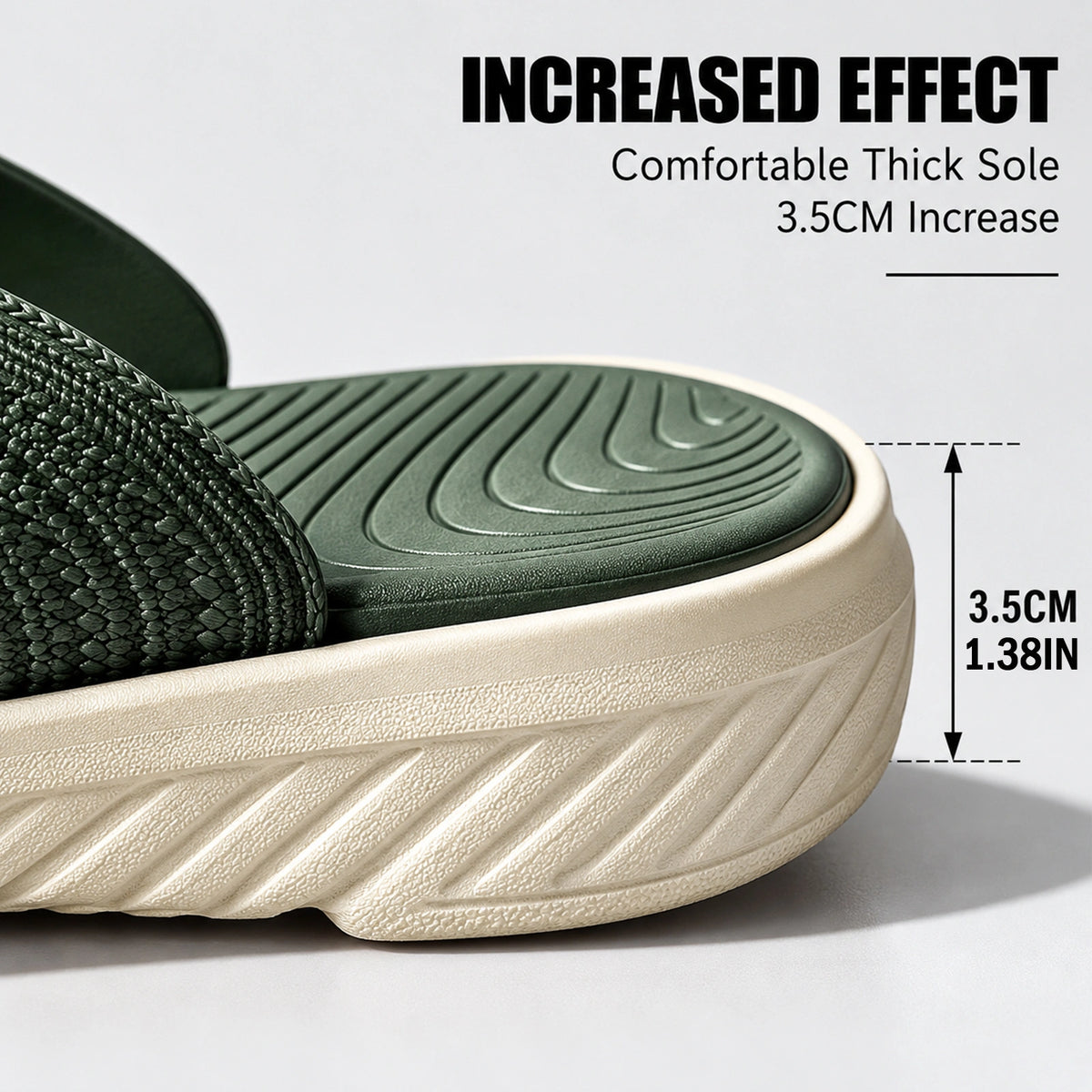 Men's Flip Flops, Slide Sandals for Men, Lightweight Thong Sandals with Thick EVA Sole, Soft Cushioned Footbed & Textured Outsole, Non-Slip Slippers, Men Summer Beach Sandals with Arch Support for Casual Walking, Indoor & Outdoor Wear, Green