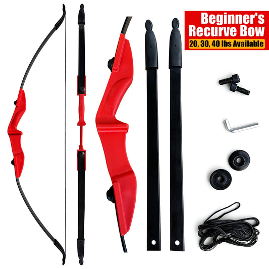Archery  Recurve Bow 53" Standard Set for Adults 20 30 40lb, Takedown Archery Kit for Beginners Right & Left Handed Outdoor Target Practice & Training, Adult Beginners to Advanced Outdoor Target Practice, Smooth Shooting Performance, High Accuracy