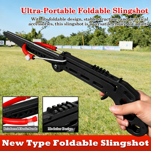 Folding Crossbow Complete Set, Professional Training Shooting Practice Crossbow Bow for Adults, New Type Recurve Bow, Slingshot Training Set with Ammo Balls and Arrow Accessories for Backyard Practice, Camping Trips, and Outdoor Leisure Activities