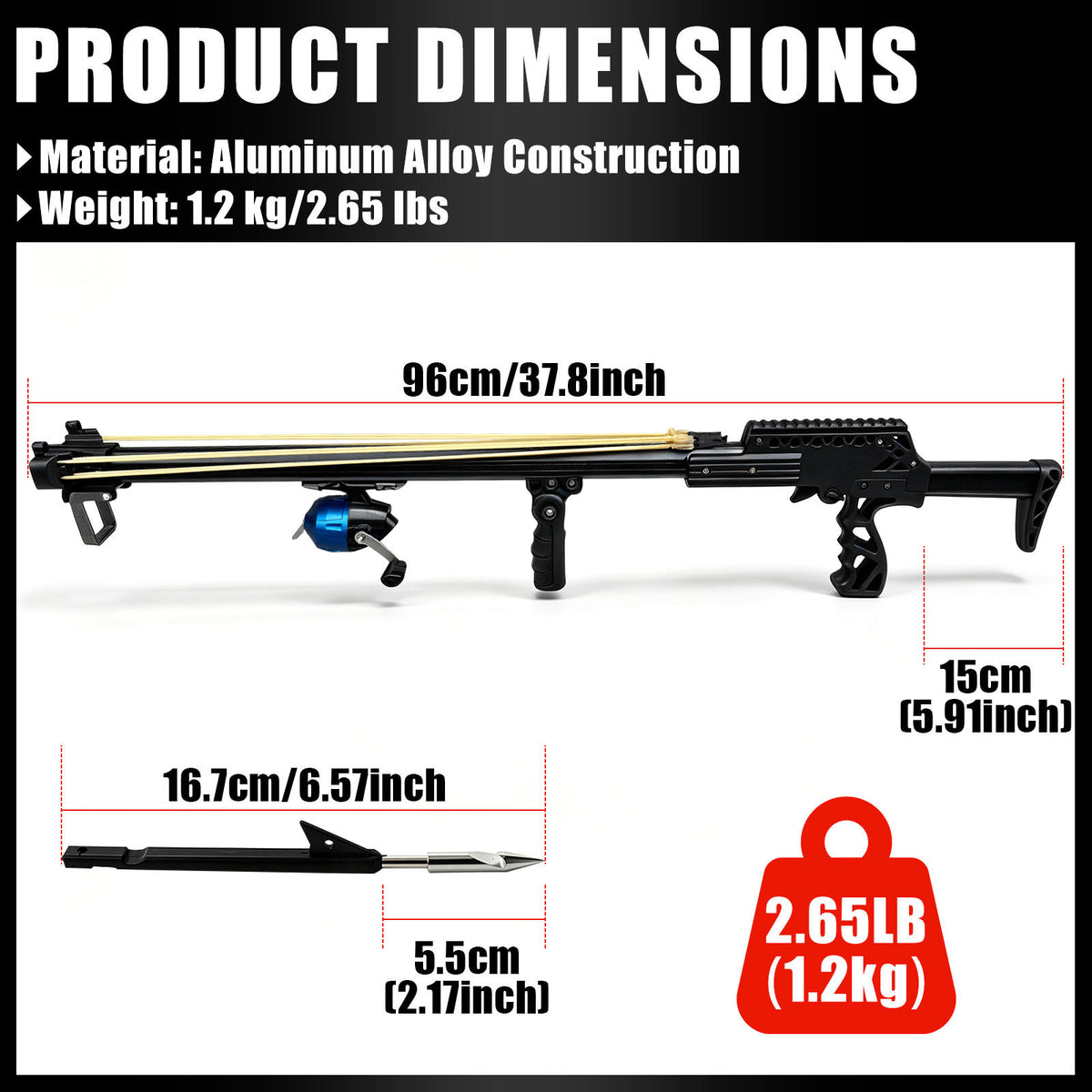 New Upgraded Outdoor Fishing Slingshot, Heavy Duty Fish Rod Slingshot Gear, Max Performance Metal Slingshot, Safety Lock Trigger Automatic Slingshot, Essential for Outdoors Lakes,Rivers Fishing and Forest Shooting,Adult Slingshot with Rubber Bands