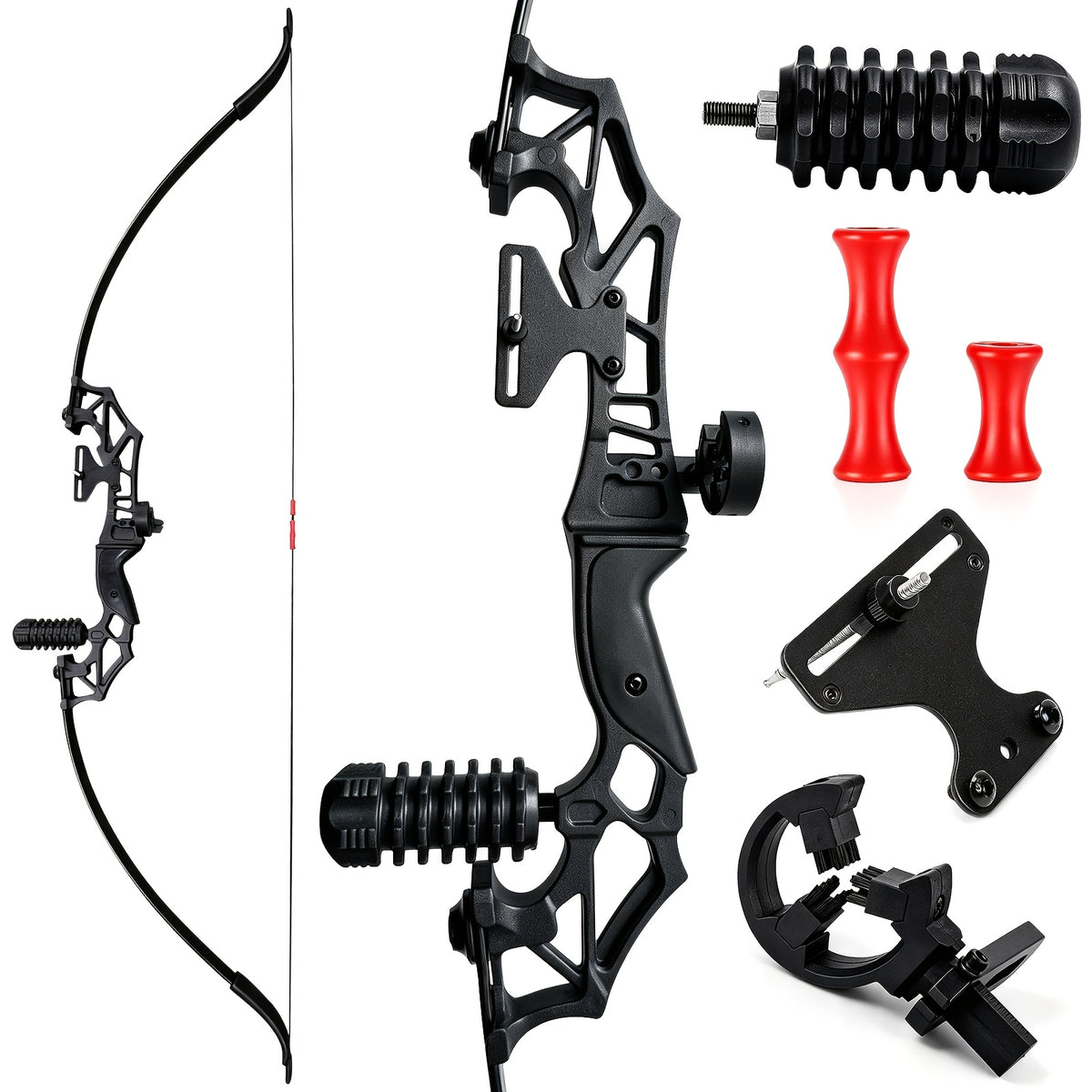 Archery Metal Recurve Bow Professional Beginner's Bow Outdoor Adult Archery Range Scenic Area Competitive Shooting, For Men and Women Sports Alloy Bow Compound Bow Competition Set, 20 LBS/30 LBS/40 LBS Available, Ambidextrous