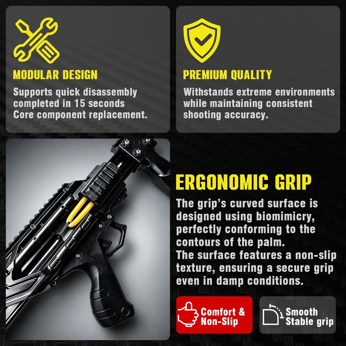 Upgraded Heavy Duty Continuous Shooting Slingshot, New Thor Multi-Shot Compound Bow for Adults, Aluminum Alloy Frame, Automatic Trigger Slingshot, Beads Shooting, Precision Adult Bow, In Car Essential, For Jungle Outdoor Gear, Black Metal Archery Kit