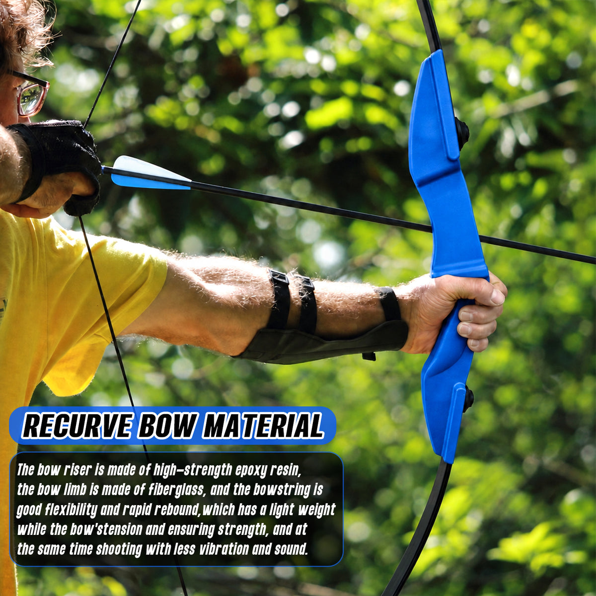 Archery Takedown Recurve Bow 53 inch for Adults,Beginners,Teenagers and Men-Right & Left Handed, Archery Set for Outdoor Target Training Practice,Beginner Recurve Bow, High Accuracy, Stability Performance (20/30/40lbs) Blue, Stylish