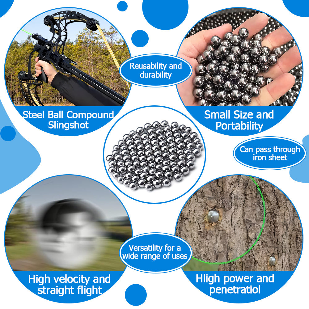 100PCS 8mm Stainless Precision Balls, Solid Round Bearings Balls, Smooth & Durable,High Hardness, Polished, Rust-Resistant, Ideal for Slingshot, Bow Practice & Target Training