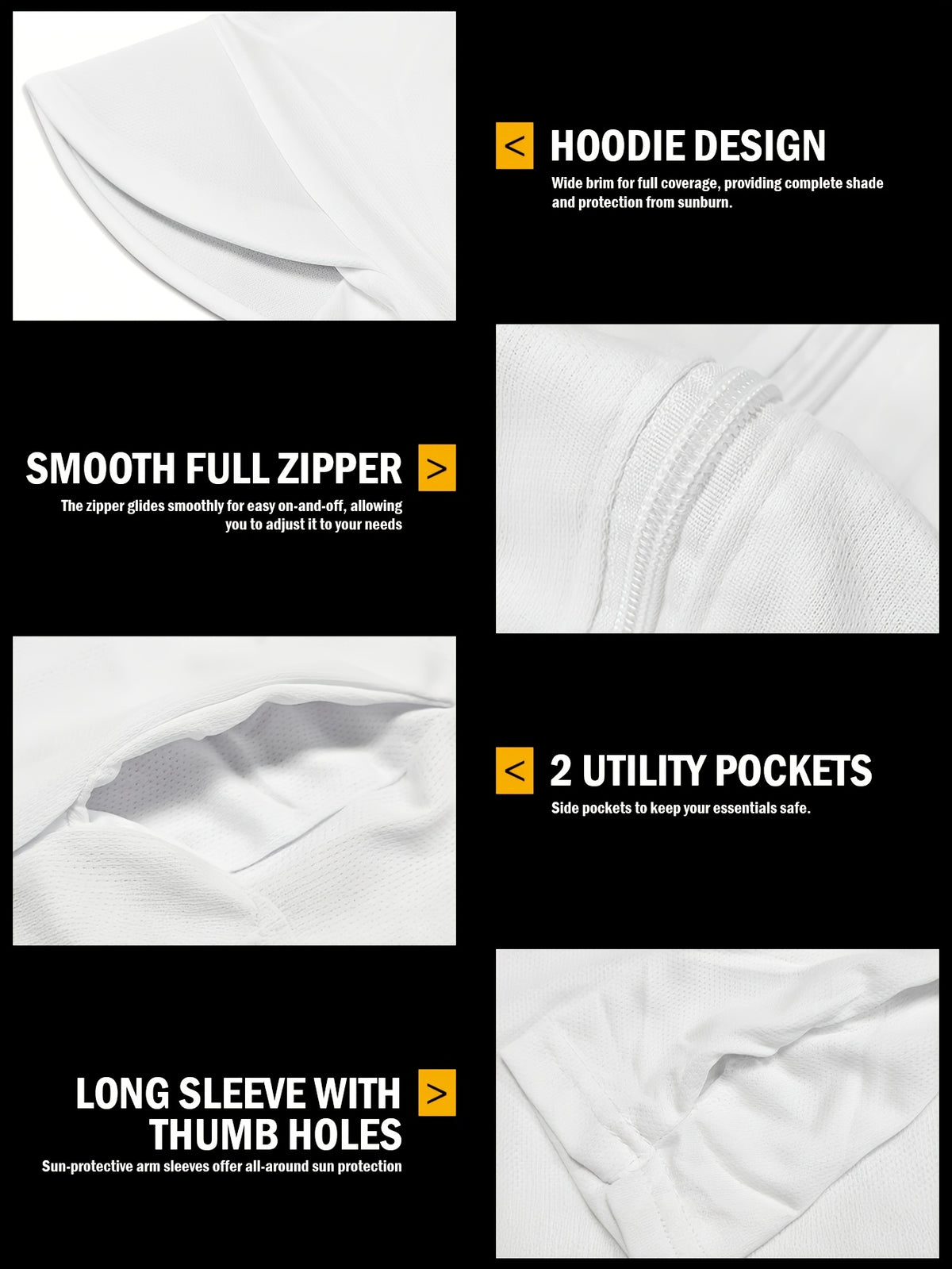 Men's UPF 50+ Cooling Ice Silk Shirt Outdoor Lightweight Full Zip Hoodie Jacket, Cooling Top Long Sleeve Moisture Wicking Hoodie, Lightweight and Breathable, Outdoor Fishing Hiking Performance Shirt Tops for Summer