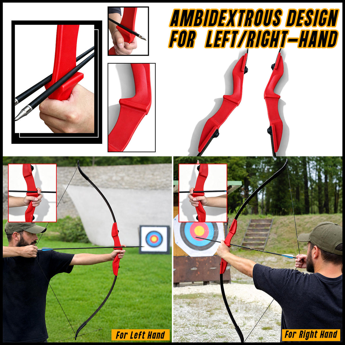 Archery  Recurve Bow 53" Standard Set for Adults 20 30 40lb, Takedown Archery Kit for Beginners Right & Left Handed Outdoor Target Practice & Training, Adult Beginners to Advanced Outdoor Target Practice, Smooth Shooting Performance, High Accuracy