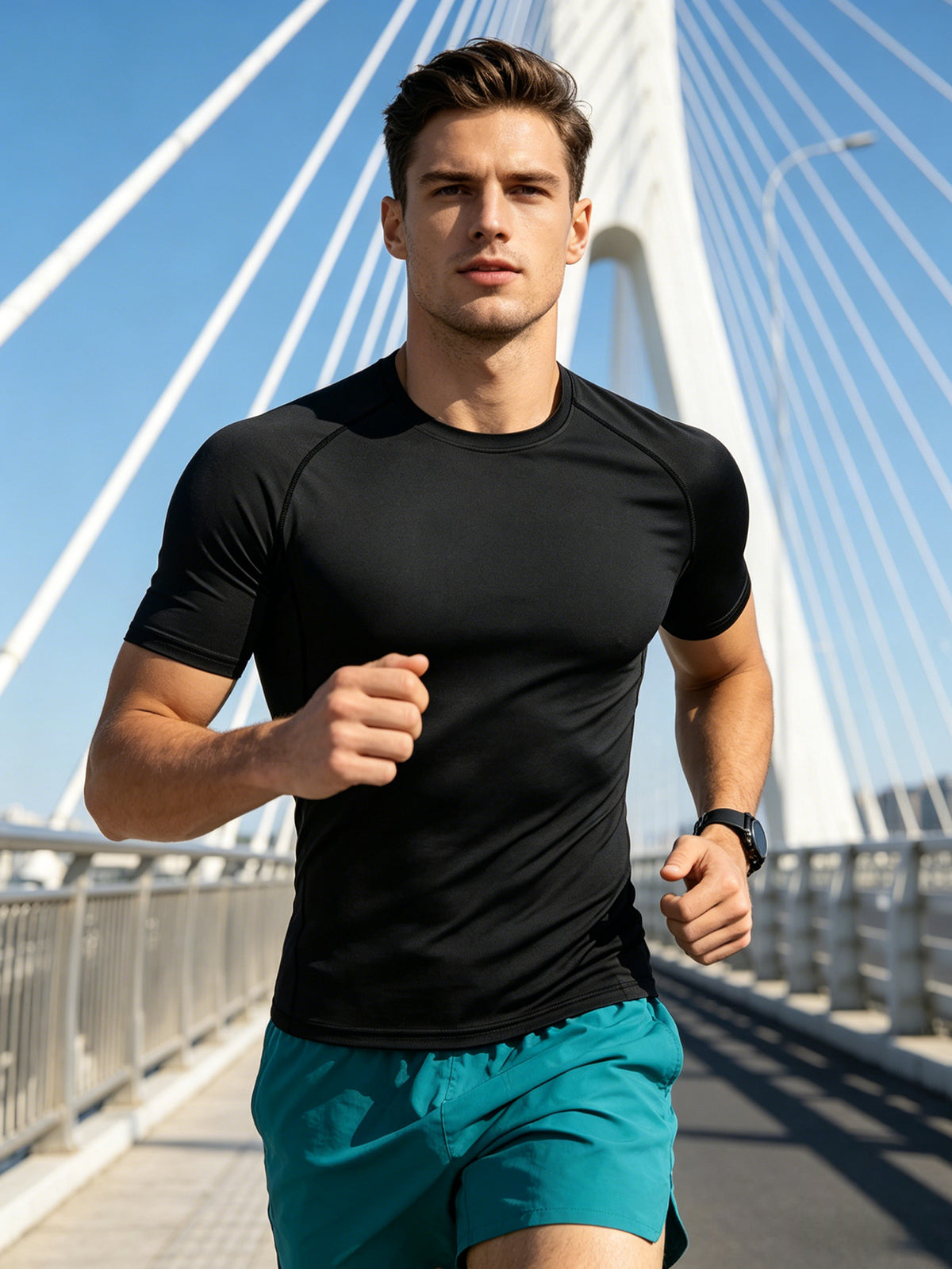 2 Pack Men's Compression Shirts, Short Sleeve T-Shirt, Quick Dry Breathable Workout Top with Moisture Wicking Fabric and 4-Way Stretch, Fitted Athletic Short Running Gym Training Tee for Active Performance, Running Tops