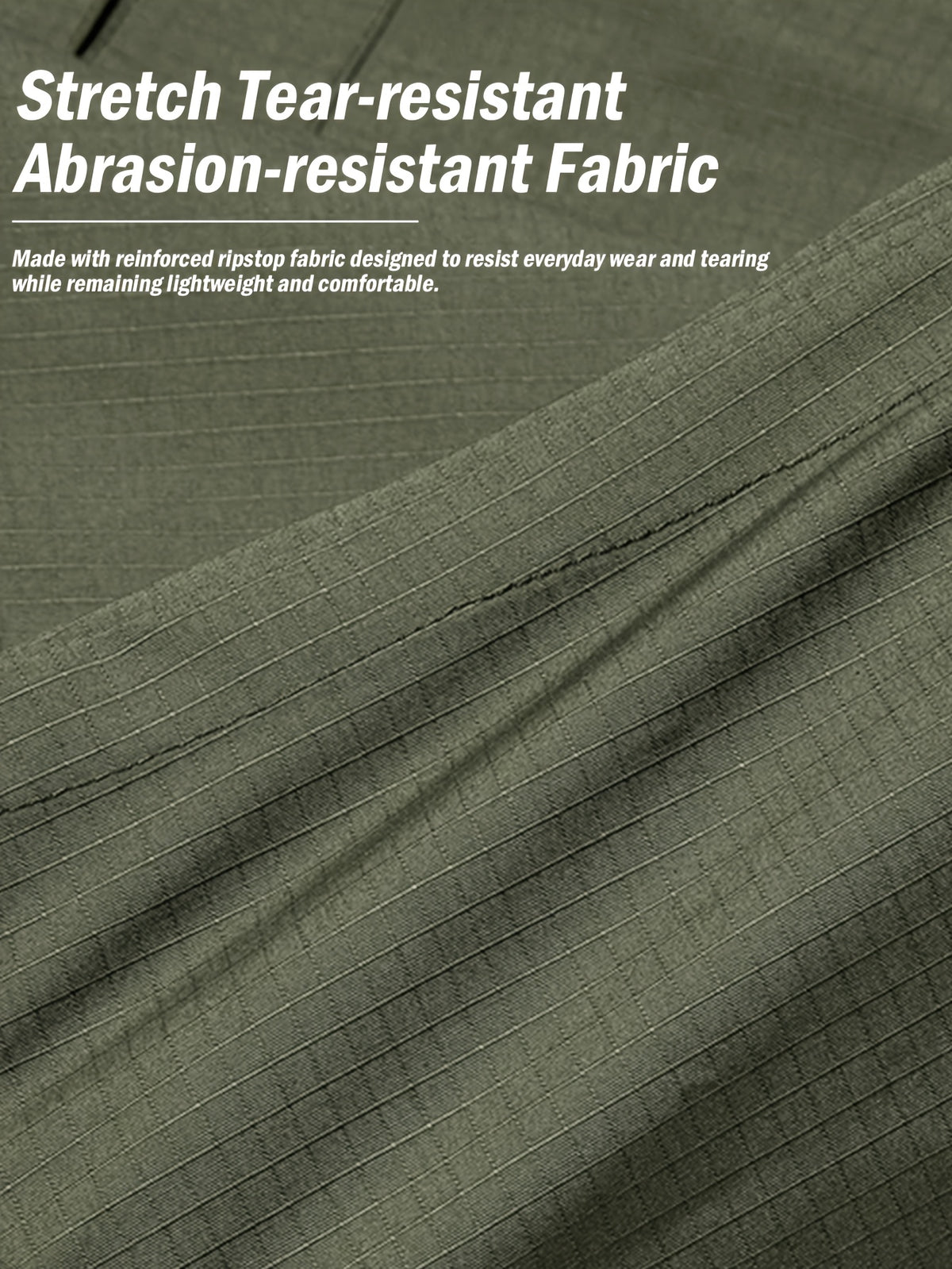 Men's Work Cargo Pants, Army Green, Stretch Tear-resistant Lightweight Commuter Pants/ Training Pants/Hiking Pants, Water-Resistant Multi-Pocket Utility Work Pants and Outdoor Casual Pants, for Outdoor Camping & Hiking, Durable