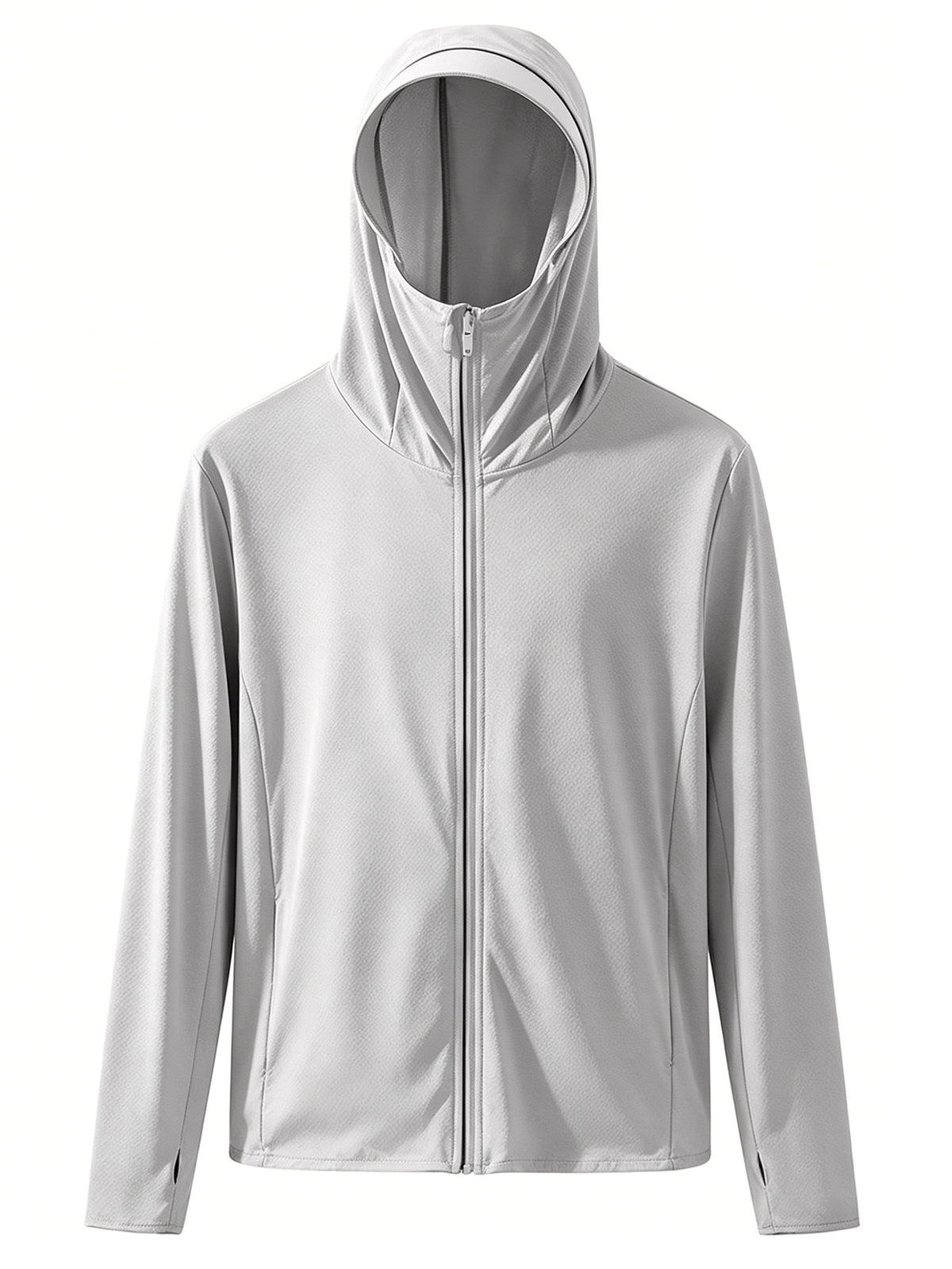 Men's Cool and Comfortable Jacket With Hood Brim, Moisture-wicking and Quick-drying Shirt, Breathable Sun Protection Shirt, Outdoor Lightweight Full Zip Hoodie Jacket Long Sleeve Fishing, Hiking, Running, Tops for Summer