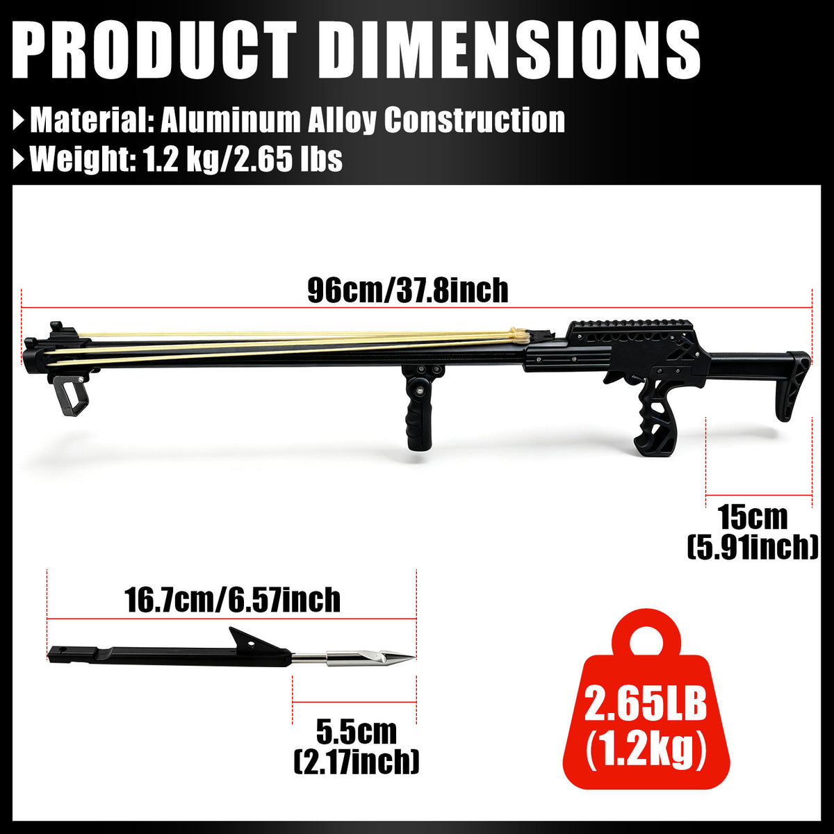 New Upgraded Outdoor Fishing Slingshot, Heavy Duty Fish Rod Slingshot Gear, Max Performance Metal Slingshot, Safety Lock Trigger Automatic Slingshot, Essential for Outdoors Lakes,Rivers Fishing and Forest Shooting,Adult Slingshot with Rubber Bands