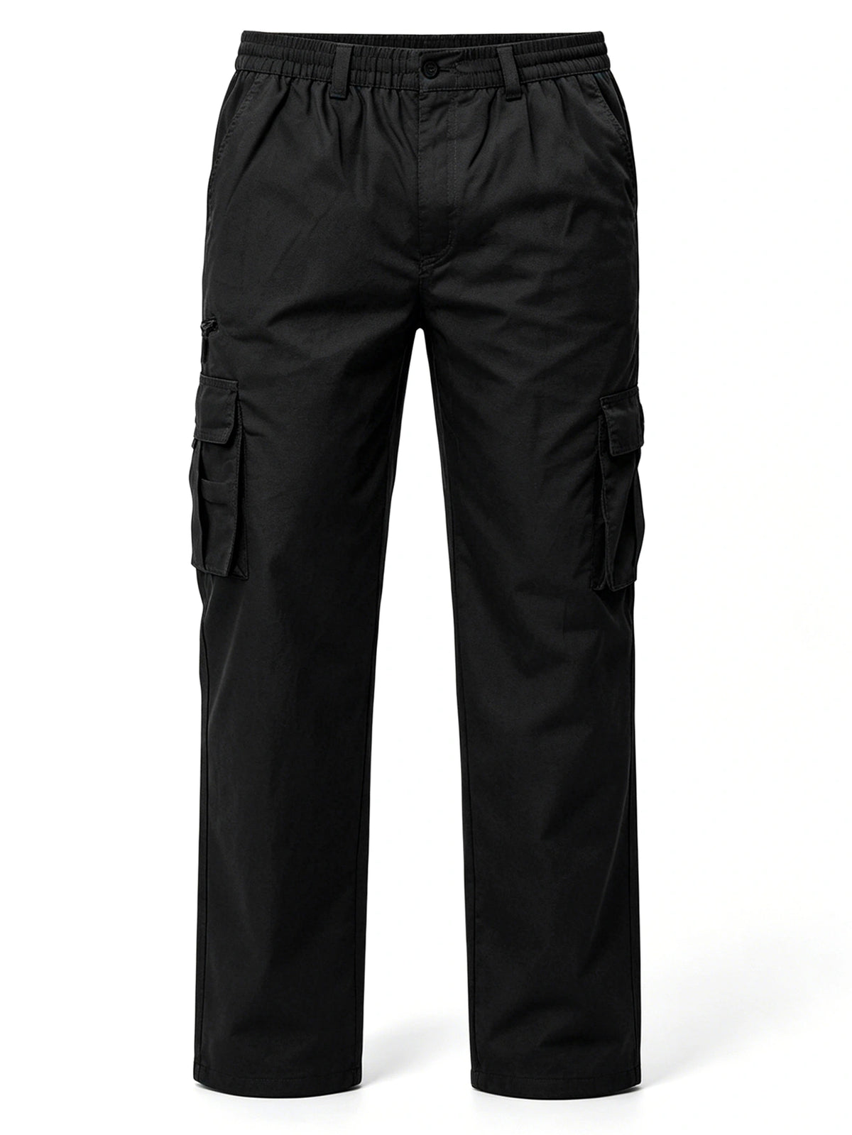 Men's Elastic Ripstop Tactical Pants Cargo Pants, Lightweight Motion Utility Casual Pants, Stretch Waistband, Straight Cut Loose Fit, Water Resistant Ripstop Outdoor Quick Dry Hiking Work Long Pants with Multi Pockets Commute Pants(No Belt, Black)