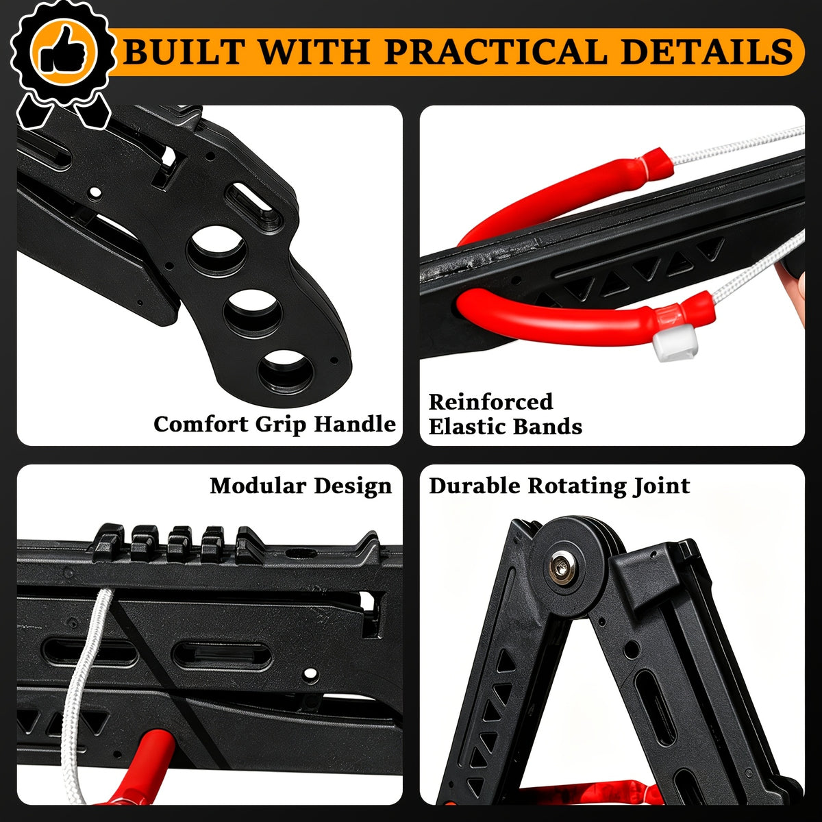 Folding Portable Slingshot, Outdoor Training Shooting Practice Compound Bow for Adults, Compact Foldable Design, Multi-Function Launcher with Ammo Balls and Training Arrow, Easy Carry for Camping Trips, Travel Packing and Backyard Weekend Use
