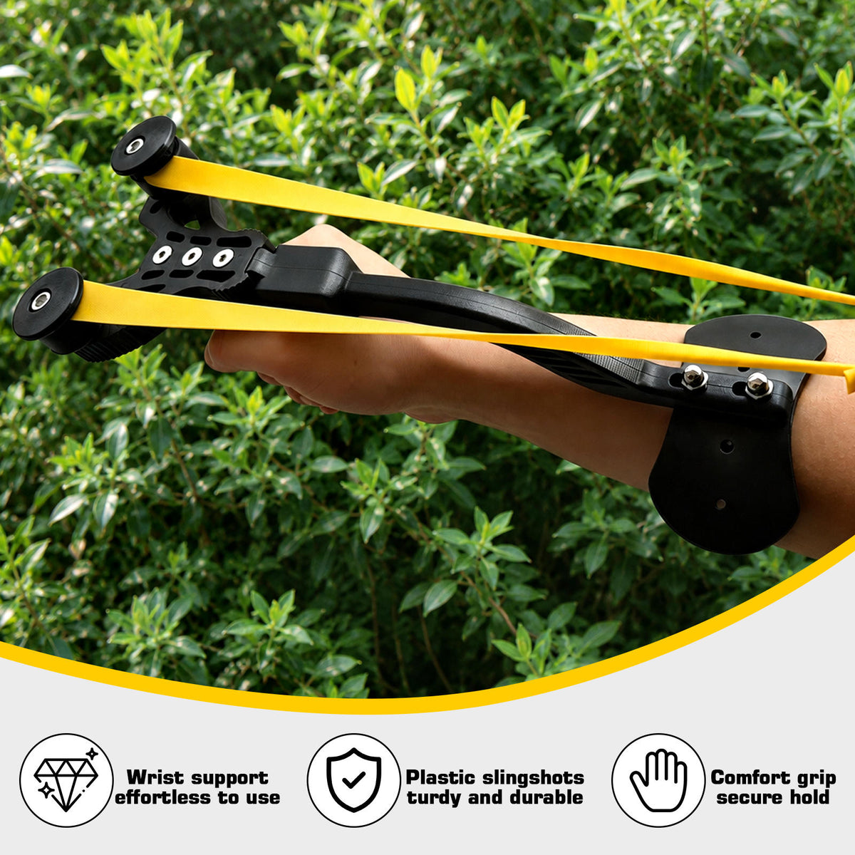 Portable Compound bow Adults Slingshot, Ultra Lightweight Fishing Slingshot with Arm Support Design, Adult Competition, Outdoor Shooting, Rapid-fire Steel Pellets Slingshot, 5pcs Replacement Bands, 50pcs Steel Balls, for Shooting, Fishing and Target