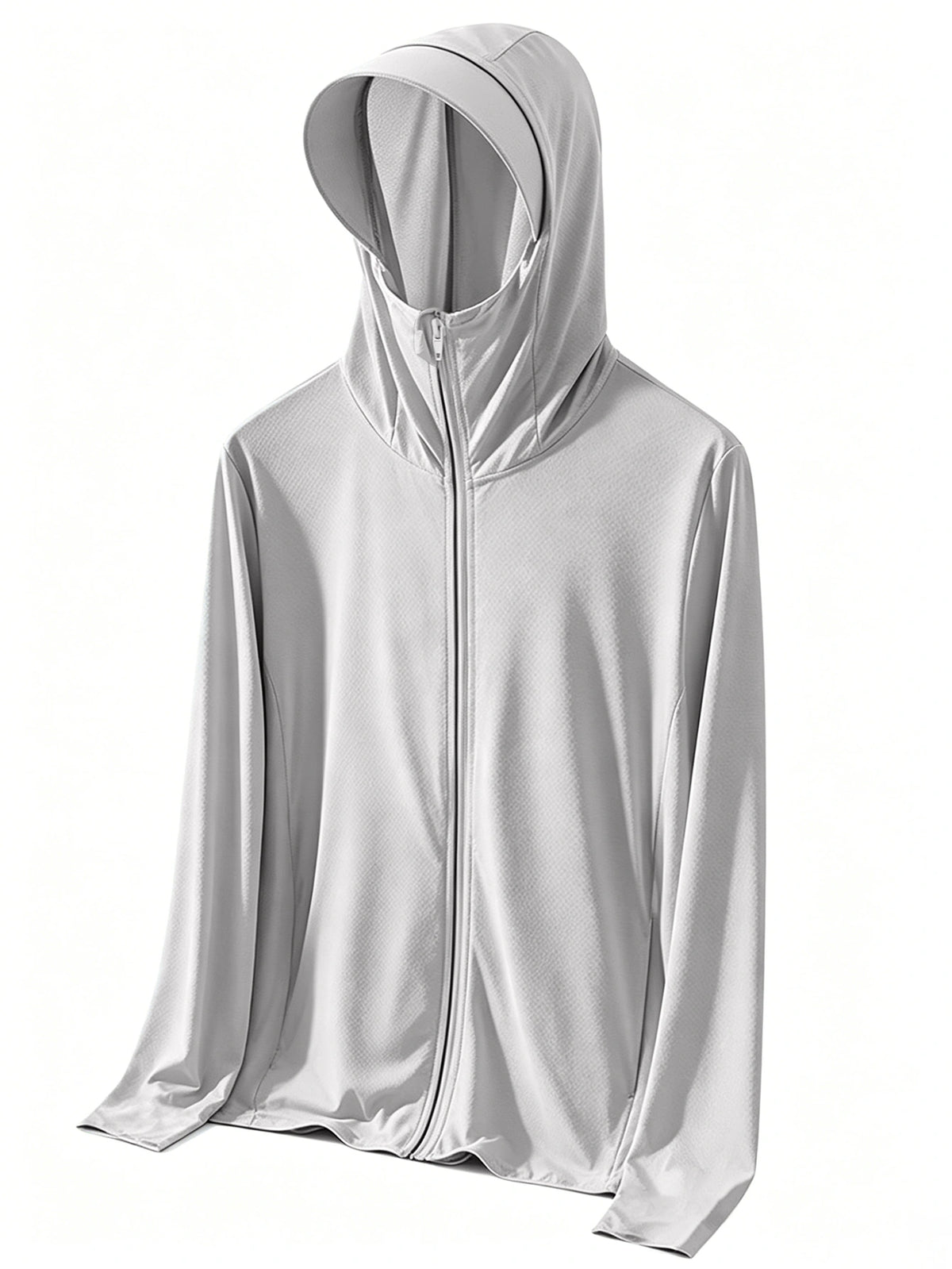 Men's Cool and Comfortable Jacket With Hood Brim, Moisture-wicking and Quick-drying Shirt, Breathable Sun Protection Shirt, Outdoor Lightweight Full Zip Hoodie Jacket Long Sleeve Fishing, Hiking, Running, Tops for Summer