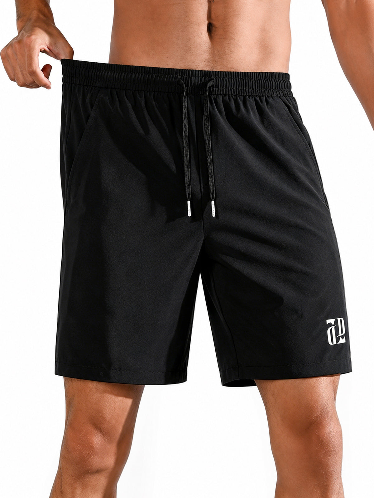 Men's Athletic Shorts for Running & Training,Mens Lightweight Fitness Shorts, DrawstringWaist and 3 Pockets, Perfect for Training, Running, Fitness, Outdoor Sports, Drawstring WaistShorts, Casual Versatile 5 Inch Shorts,Black