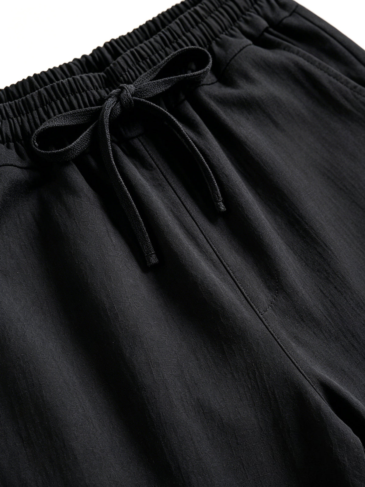 Men's Black Athletic Shorts with Pockets and Drawstring Waist,Made From Linen Blend Fabric, Lightweight Fitness Shorts, These Quick-Dry,Breathable and Comfortable for Running, Outings, Workouts and Casual Daily Wear. Men's Drawstring Waist Shorts